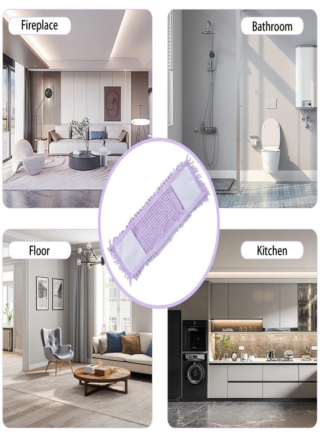 Jerliflyer Mops for Floor Cleaning,Wet Dry Cleaning Mop with Extra Chenille Lined Dust Premium Microfiber Washable Replacement Heads Hardwoods Commercial Spaces(Purple) - Image 4