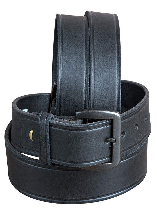 3D 1 1/2" Black Men's Western Basic Belt (38) - Image 3