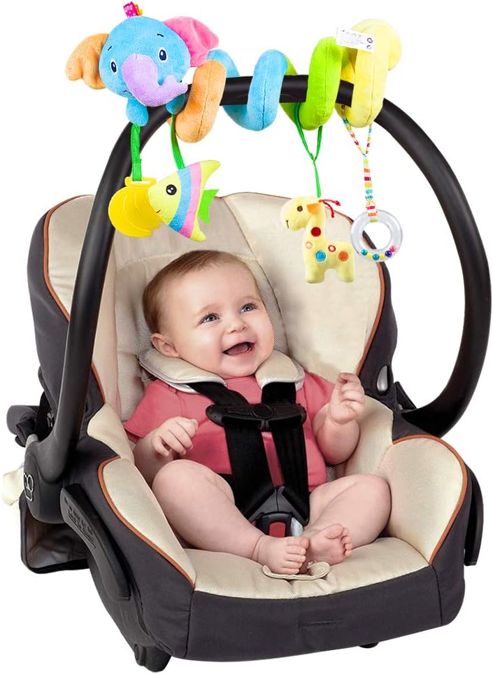 Caterbee Baby Car Seat Toy, Spiral Activity Hanging Pram Toys (Farm) - Image 2