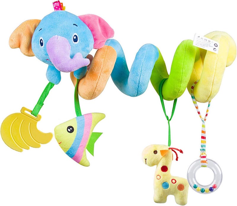 Caterbee Baby Car Seat Toy, Spiral Activity Hanging Pram Toys (Farm) - Image 1