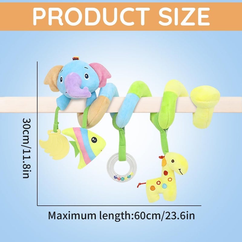 Caterbee Baby Car Seat Toy, Spiral Activity Hanging Pram Toys (Farm) - Image 3