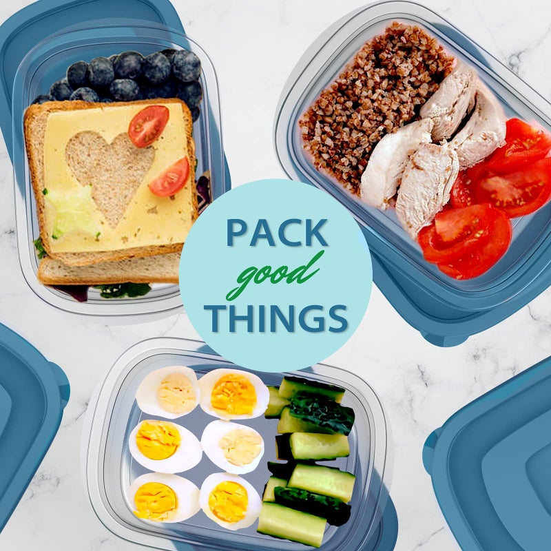 PEDECO 5PCS Small Food Storage Containers,Freezer Microwave safe,Food Container Sets,BPA Free Plastic Meal Prep Containers & Kitchen Set,Lunch Containers,use for School,Work and Travel,0.53 Quarts Per Box - Image 3
