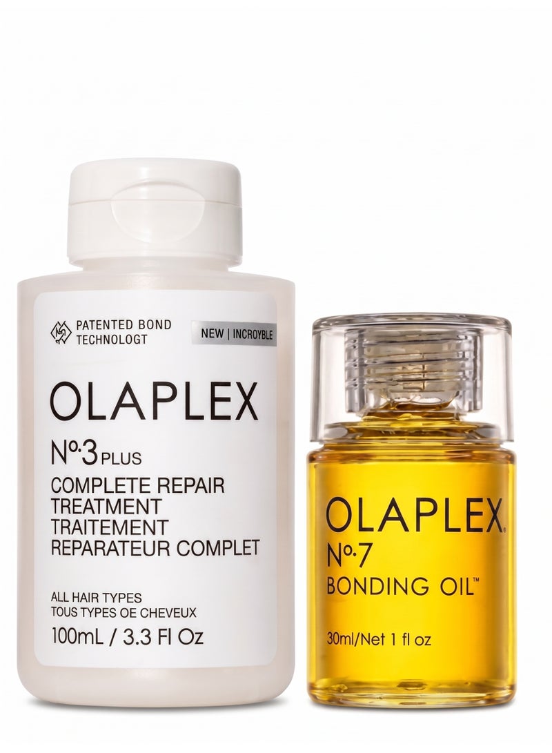 Repair and Shine SET (Olaplex #3 PLUS COMPLETE REPAIR TREATMENT 3.3OZ & #7 BONDING OIL 30ML/1OZ) 30ml