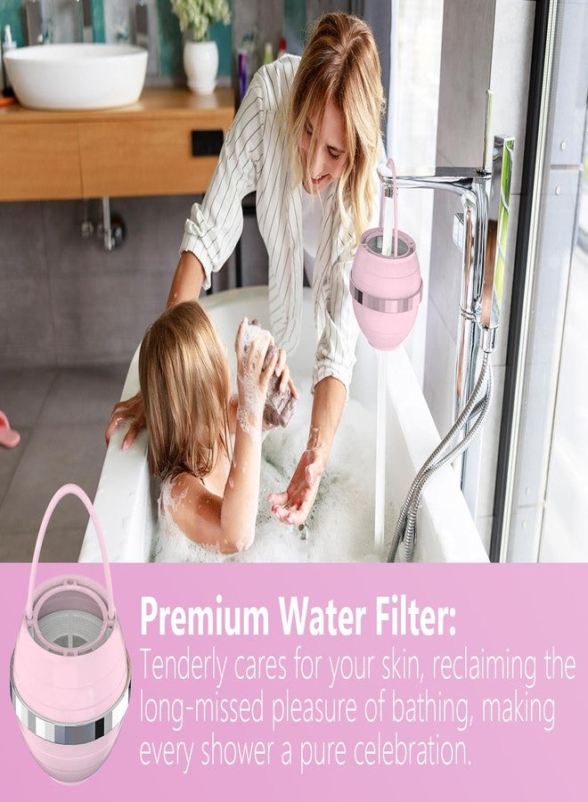 SHLLKTTRY Bathtub Water Filter for Tub with Overflow,2,500 Gallons of Filtration,8 Stages Bath Filter,Remove contaminants,Chlorineand Fluoride,Hardwater Softener,BPA Free(Upgrade Version),Pink - Image 5