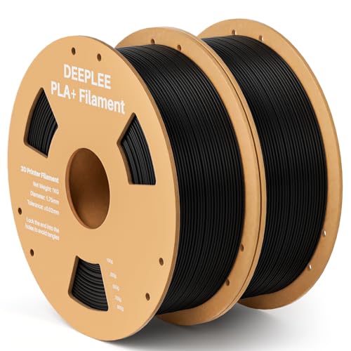DEEPLEE PLA+ 1.75mm 3D Printer Filament, PLA Plus with Dimensional Accuracy +/- 0.02mm, Higher Strength and Toughness, Neatly Wound, No Clogging, Fits for Most FDM 3D Printers, 2KG Black - Image 1