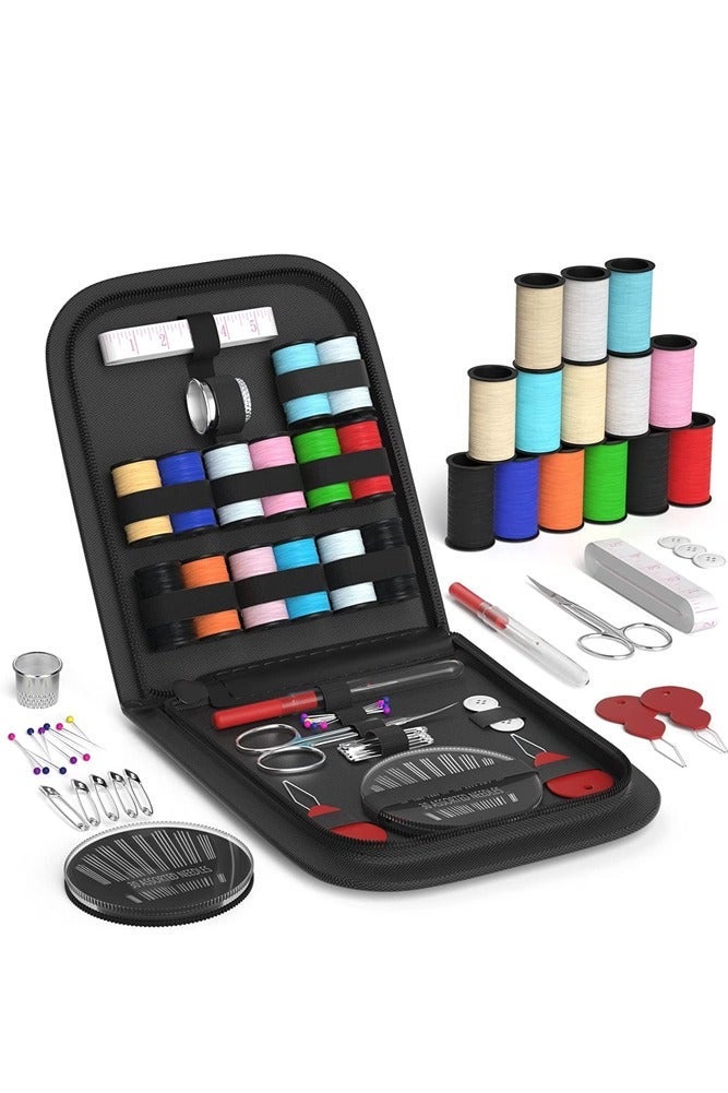 BELLSBERRY 68Pcs Compact Sewing Kit for Beginners – Mini Needle & Thread Set with Carrying Case for Travel & Emergency Repairs - Image 1