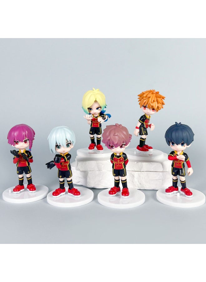 null - Blue Purgatory Q Edition Hand-held Animation Hao Shi-yi Bee Le Return To China God Model Ornaments Archaeological Doll Gashapon Cross-border-Color:Black Clothes-blue Prison 6-piece Set [bag] - Image 1