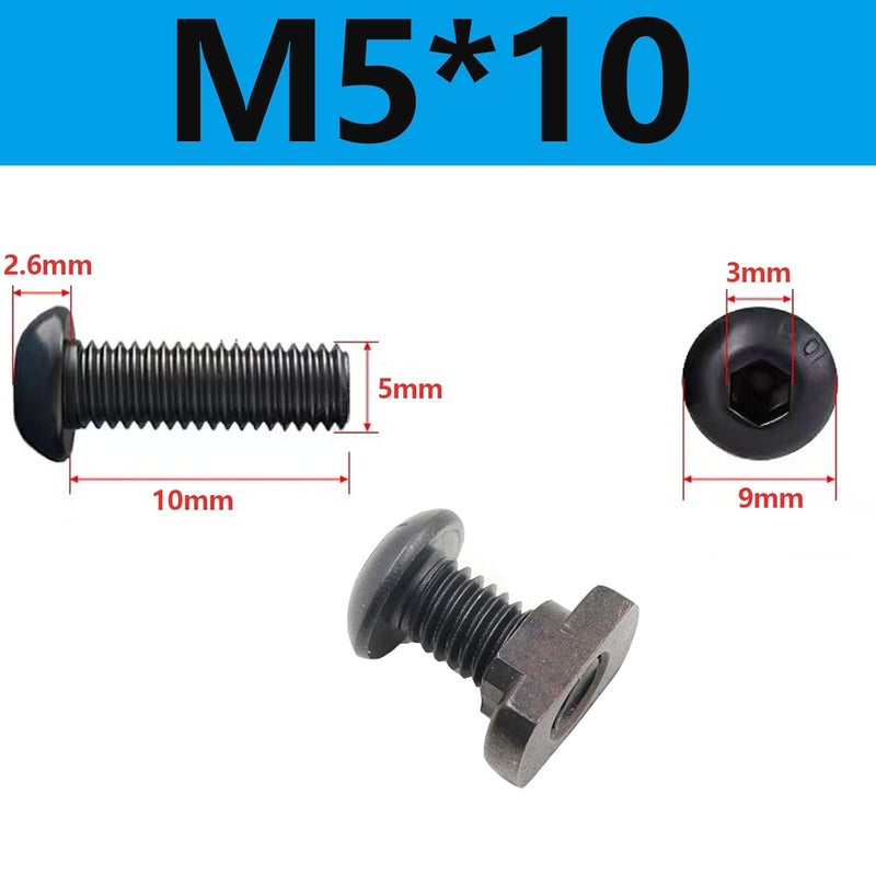 Jmtac 24 Sets M5 Mlok T-Nuts & Screws Replacement Sets Steel, for Mlok System Accessory Installation, with Allen Key (M5-Button-Head Cap) - Image 2