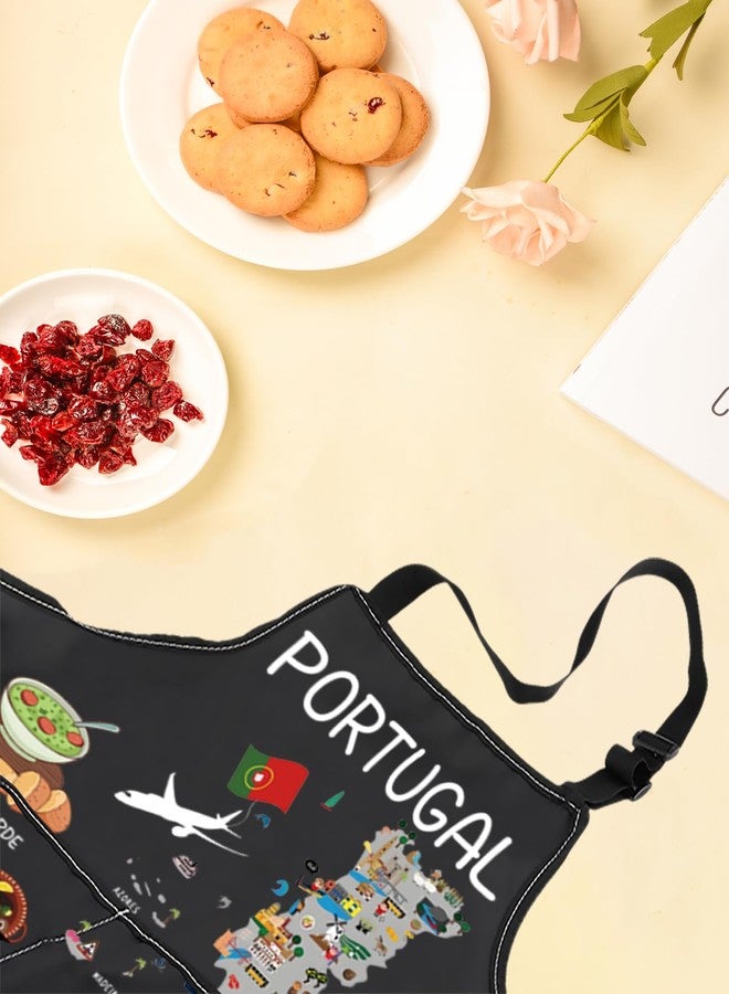 LEVLO Portugal Country Map Europe Cuisine Lover Kitchen Apron Mom Dad BFF Portuguese Food Cooking Travel Apron (Portugal) - Image 5