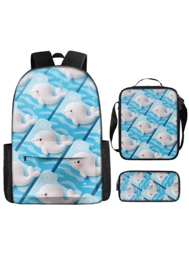 Bright Li Fire [Hot New Product] Cute Cartoon Bag Set | Shoulder + Handbag + Pencil Bag Three-piece Set | Essential for Children and Students Outdoors - 12 - Image 3
