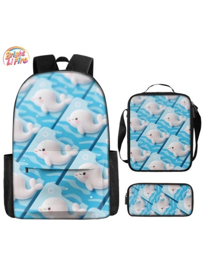 Bright Li Fire [Hot New Product] Cute Cartoon Bag Set | Shoulder + Handbag + Pencil Bag Three-piece Set | Essential for Children and Students Outdoors - 12 - Image 1