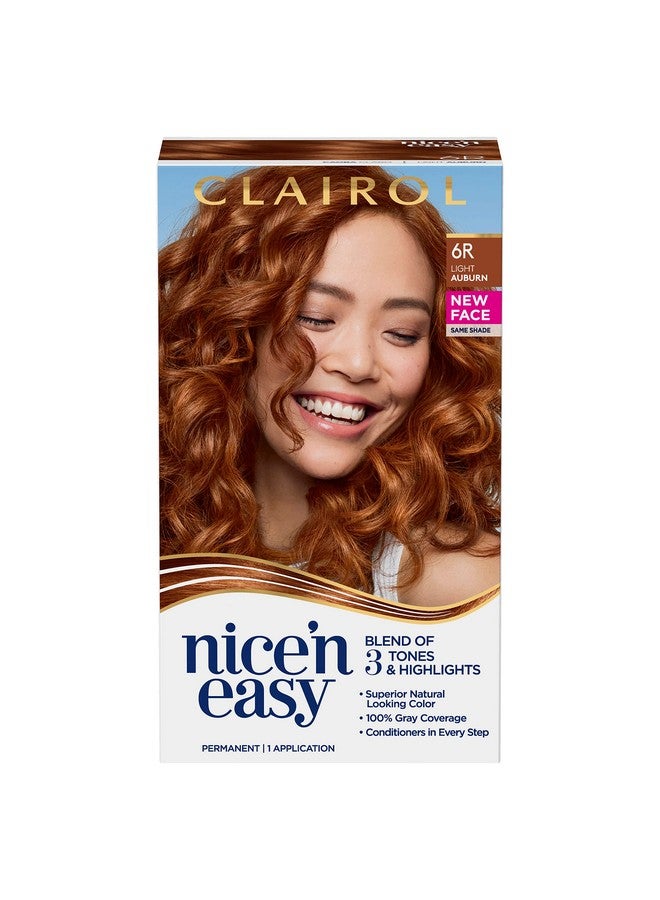 CLAIROL صبغة شعر دائمة من Nice'N Easy، لون شعر بني فاتح 6R، عبوة من قطعة واحدة **قد تختلف العبوة - Image 2