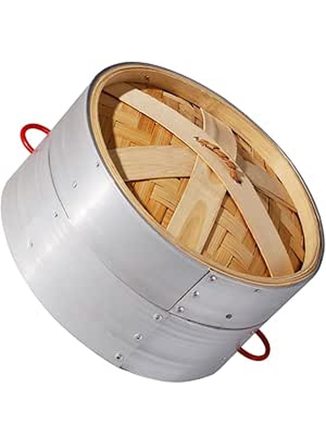 20cm Stainless Steel Steamer Basket With Cover For Dim Sum Bao Buns Vegetables Home Commercial Use - Image 1