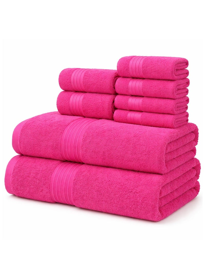 Bliss Casa - 8 Pieces Towel Set - 2 Bath Towels, 2 Hand Towels, and 4 Washcloths, 600 GSM Ring Spun Cotton Highly Absorbent Towels for Bathroom, Shower Towel - Image 3