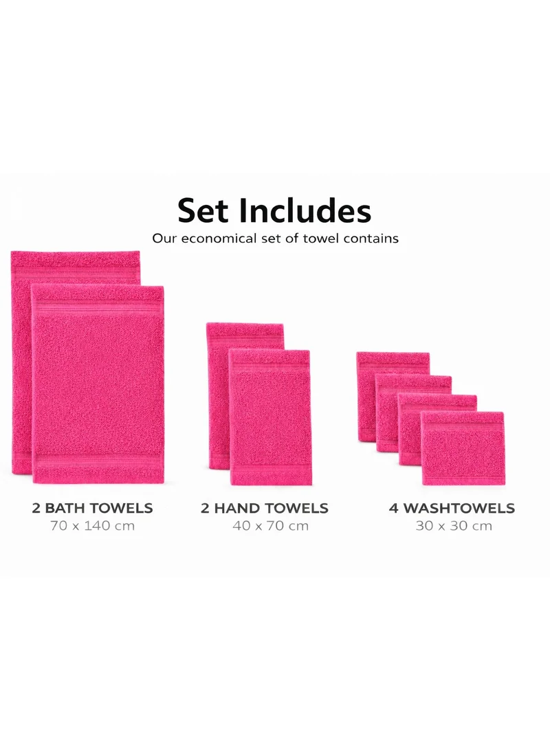 بليس كاسا Bliss Casa - 8 Pieces Towel Set - 2 Bath Towels, 2 Hand Towels, and 4 Washcloths, 600 GSM Ring Spun Cotton Highly Absorbent Towels for Bathroom, Shower Towel