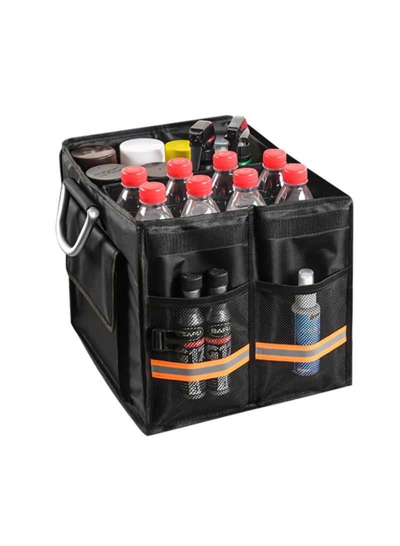 Car Trunk Organizer Collapsible Multi Compartment 36L Storage Box Oxford Polyester With Reflective Strips - Image 5
