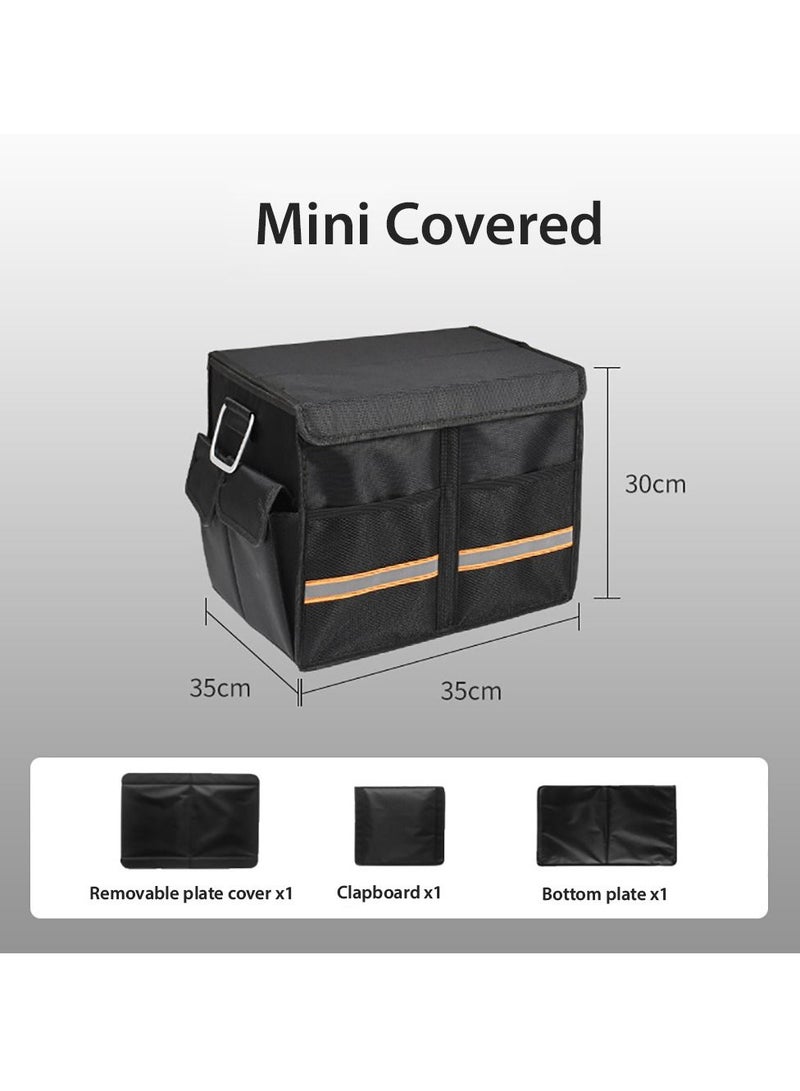Car Trunk Organizer Collapsible Multi Compartment 36L Storage Box Oxford Polyester With Reflective Strips - Image 3