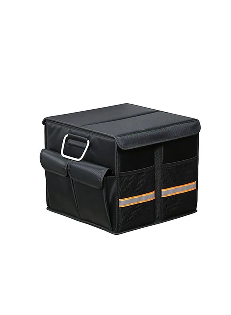 Car Trunk Organizer Collapsible Multi Compartment 36L Storage Box Oxford Polyester With Reflective Strips - Image 2