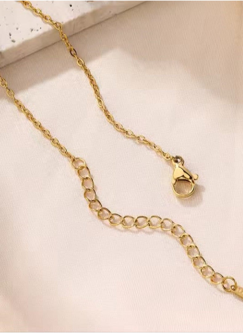 Ward Women's Necklace in Rose Shape, Adorned with White Crystals, Made of Stainless Steel  - Image 5