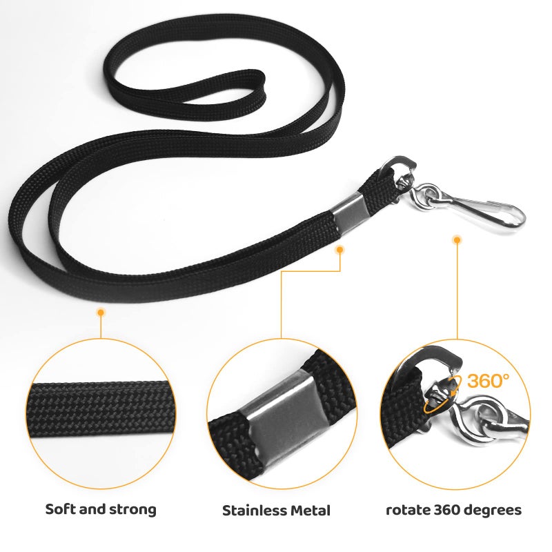 JORUIBLUSKY 2 Pack ID Card Badge Holders with Black Durable Cruise Lanyard, Vertical Waterproof Clear Extra Thick Plastic Name Tags for Office, School, Students, Teachers, Adults, Business, Kids, Conferences - Image 4