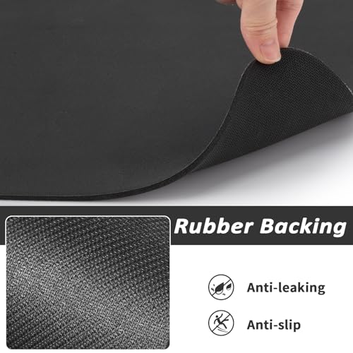 HotLive Pet Feeding Mat - Absorbent Dog Mat for Food and Water, No Stains Cat Bowl Mat, Easy to Clean Pet Placemats, Quick Dry Dog Water Dispenser Mat for Messy Drinkers | Paw Black 12"x 19" - Image 5
