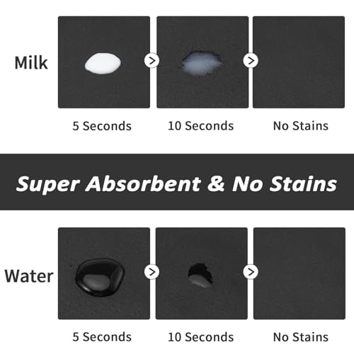 HotLive Pet Feeding Mat - Absorbent Dog Mat for Food and Water, No Stains Cat Bowl Mat, Easy to Clean Pet Placemats, Quick Dry Dog Water Dispenser Mat for Messy Drinkers | Paw Black 12"x 19" - Image 2