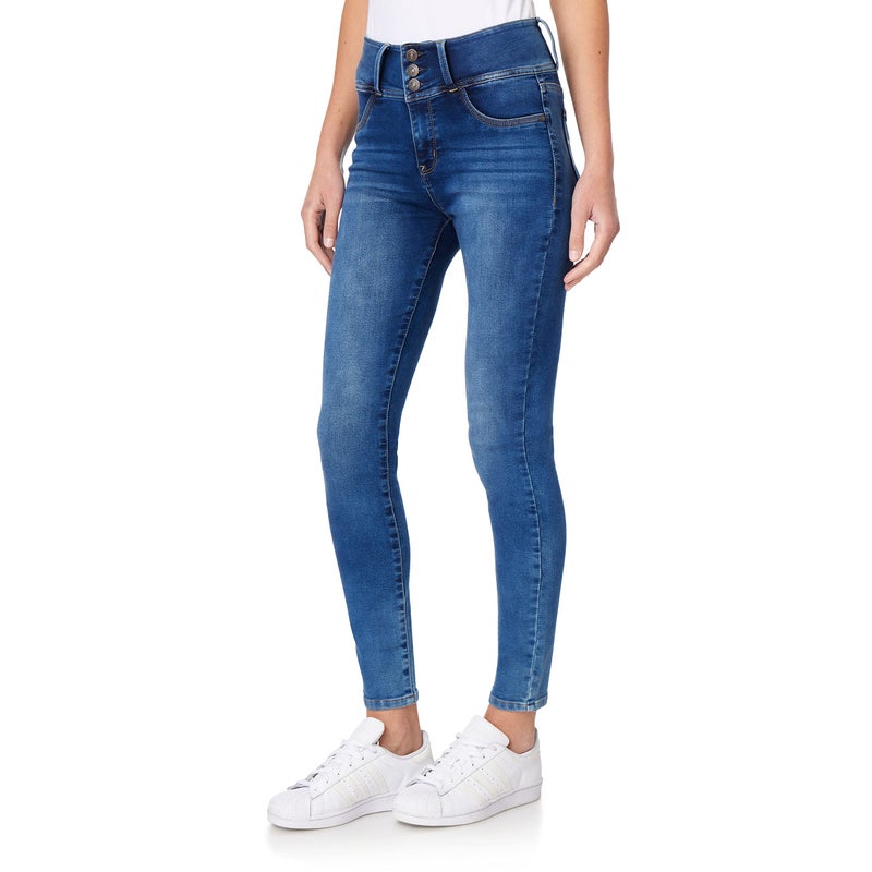 WallFlower Women's Sassy Skinny High-Rise Insta Soft Juniors Jeans (Standard and Plus), Kelly, 11 - Image 1