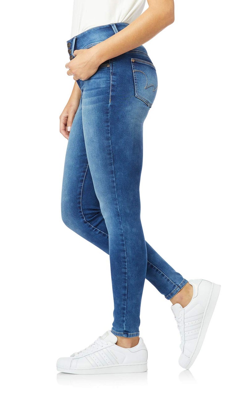 WallFlower Women's Sassy Skinny High-Rise Insta Soft Juniors Jeans (Standard and Plus), Kelly, 11 - Image 2