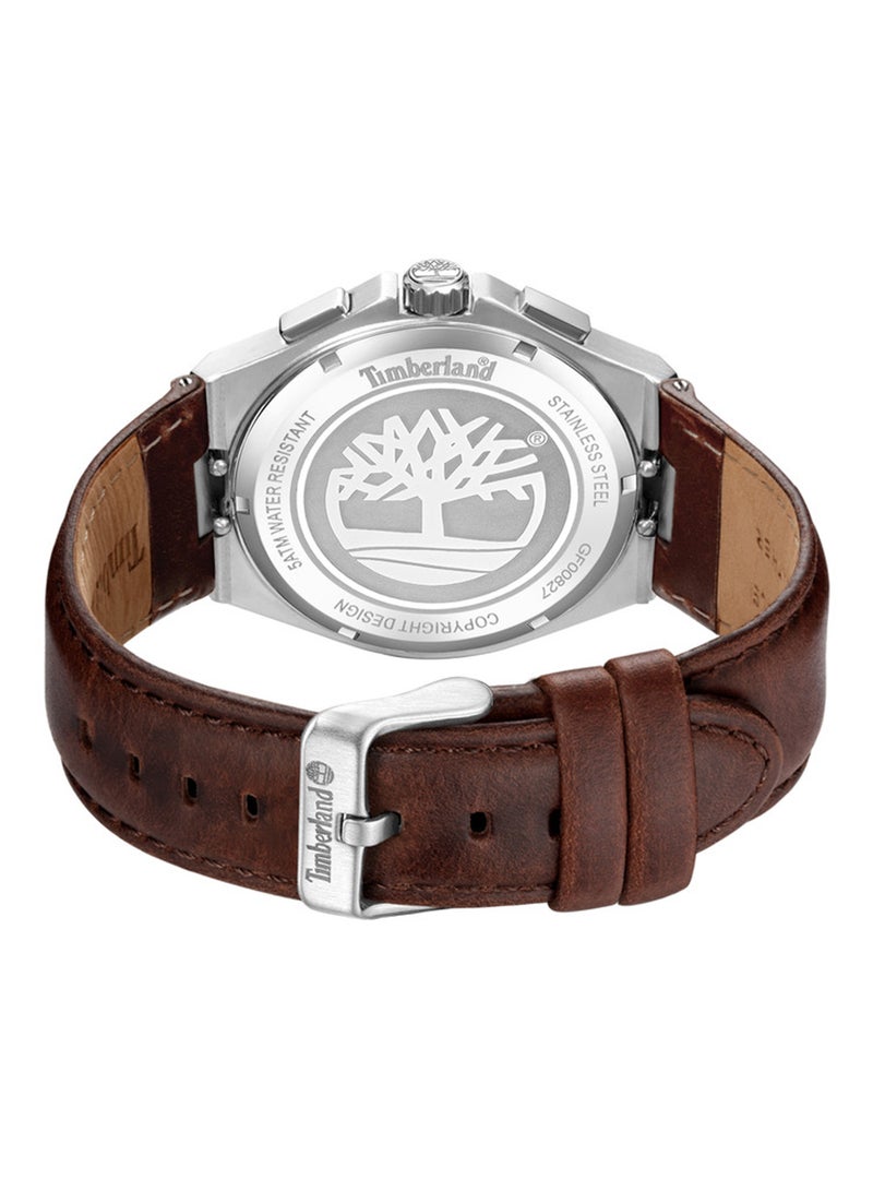 Timberland Men Henniker II Blue Dial Leather Strap Multifunction Watch for Men, 46mm - Image 3