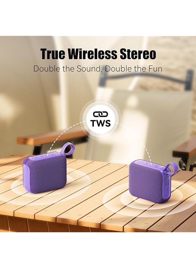 erorex Bluetooth Speaker Wireless Speaker With Bluetooth 5.3 True Stereo Pairing 24 Hour Battery Life Compact And Portable For Travel Hiking Beach And Outdoor Fun  - Image 4