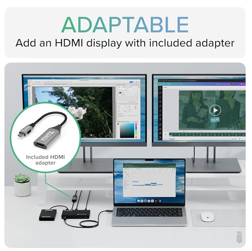 Plugable Thunderbolt 4 Hub | 60W Laptop Charging | 3X Thunderbolt 4 Ports | Dual 4K/Single 8K Displays | USB4 Compatibility - TBT4-HUB3C - Image 4