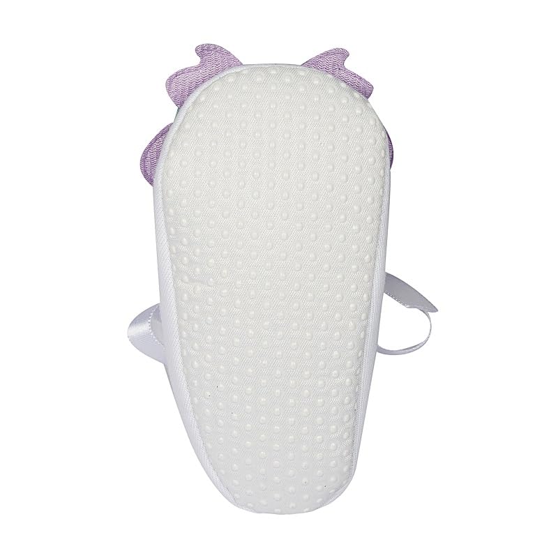 Rsmart Infant New Baby Toddlers Boys and Girls Cotton White Sandal Ribbon Booties With Purple Butterfly Patch [RSM_65] - Image 5