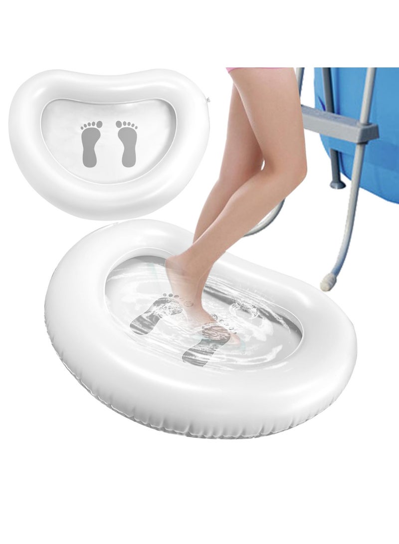 SOLARAE Inflatable Foot Pool Bath Basin, 35.5x28 inch Pool Foot Soak Washing Tub, Portable Foot Soaking Basin for Pool Entry Ladder Swimming Pool, Clean Feet Pedicure Supplies Suitable for Pool Spa - Image 1