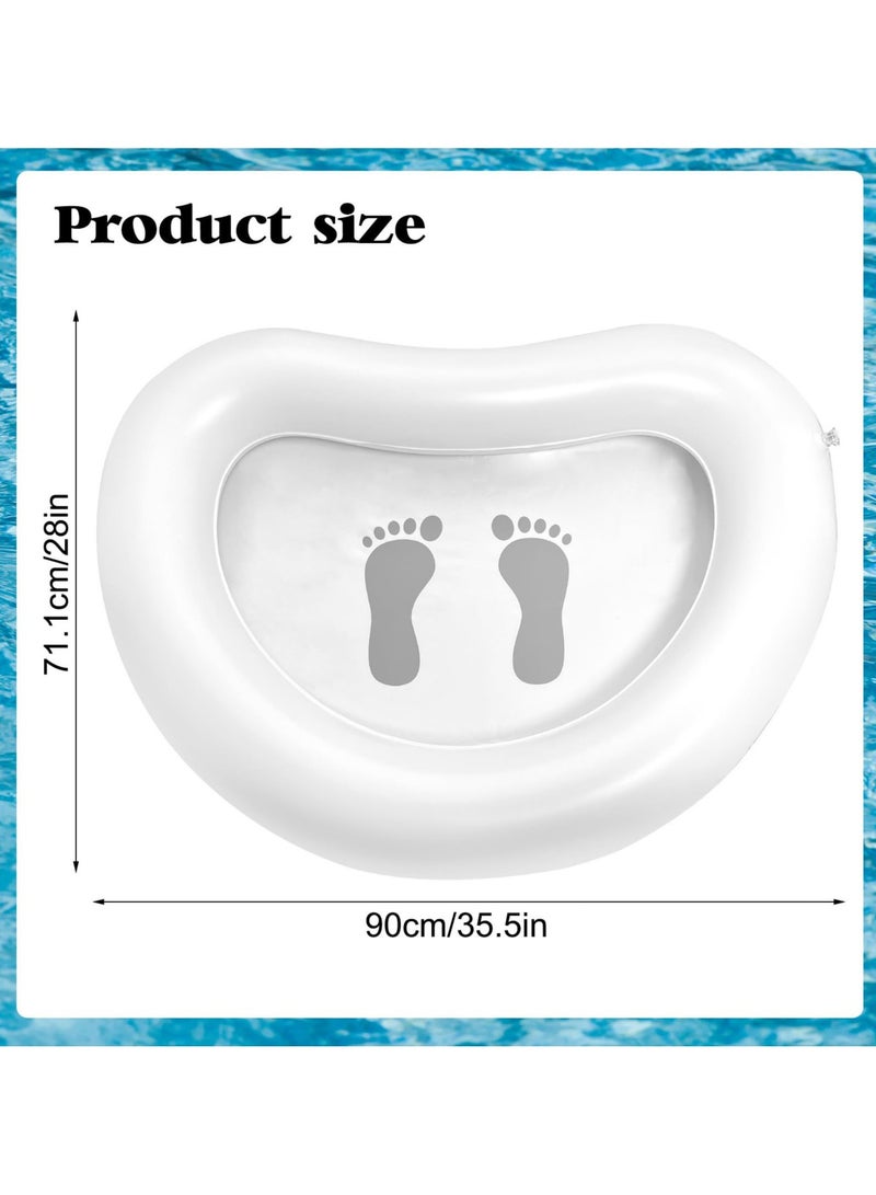 SOLARAE Inflatable Foot Pool Bath Basin, 35.5x28 inch Pool Foot Soak Washing Tub, Portable Foot Soaking Basin for Pool Entry Ladder Swimming Pool, Clean Feet Pedicure Supplies Suitable for Pool Spa - Image 2