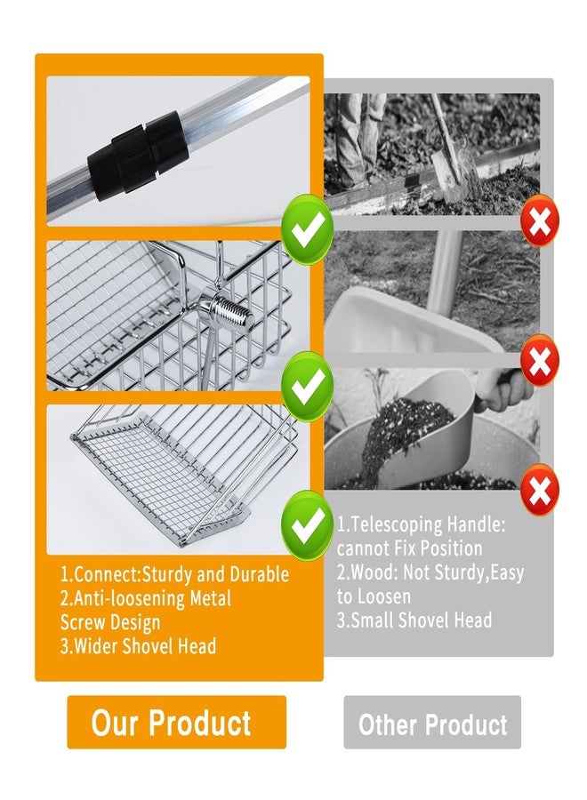 أوفيل مجرفة صغيرة لفضلات الدجاج مقاس 5 بوصات، مجرفة لفضلات حظيرة الدجاج بمقبض قابل للتعديل من الفولاذ المقاوم للصدأ، مجرفة متعددة الوظائف لفضلات الدجاج مع فتحة تعليق لتنظيف حظيرة الدجاج وفضلات الحيوانات الأليفة - Image 4