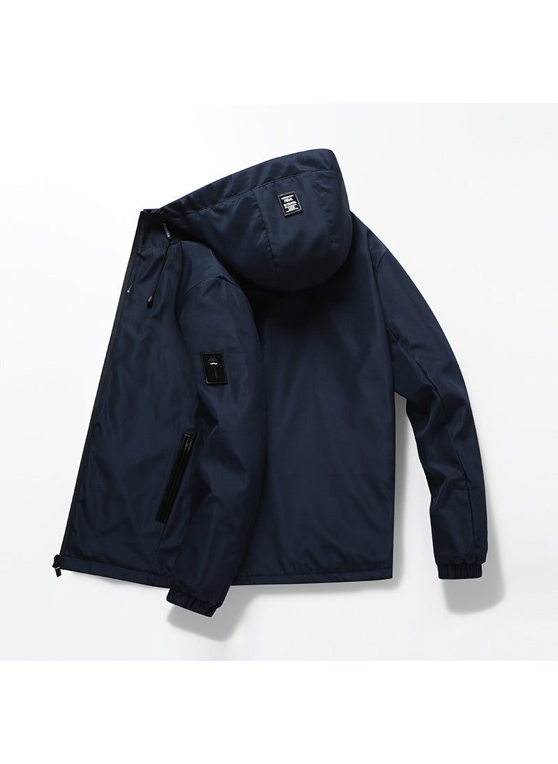 Generic - Mens Casual Hooded Jacket Fall 2020 New Plus Size Blue - Image 1