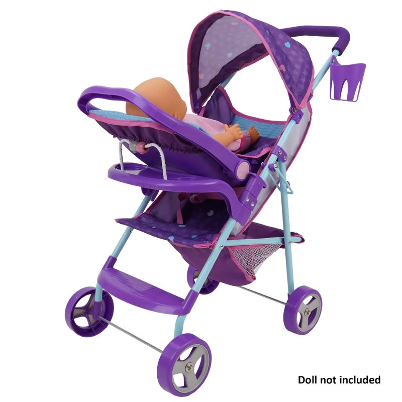 509 Crew 509 Mermaid Doll Travel System Stroller  Kids Pretend Play Stroller Set Includes Shopping Basket Retractable Canopy Child Tray  Removable Car Seat Ages 3 T716028 - Image 3