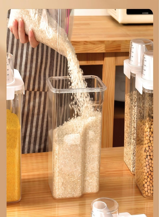 Komost Airtight Food Storage Canisters with Measuring Cup - Ideal for Cereal, Flour & Sugar | Kitchen Pantry Organization Containers, Dry Food Storage (2800ml) - Image 3