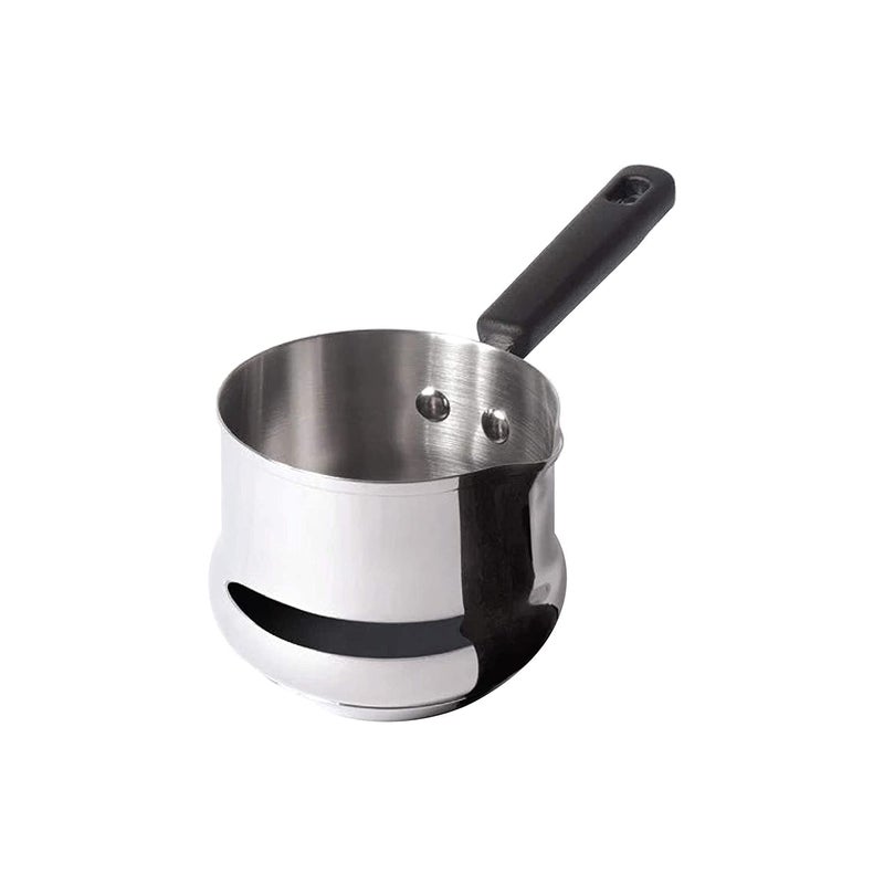 MEYER Meyer Nickel Free Stainless Steel Mini Pot Milk Pan Tea Pan Stainless Steel Milk Pan Induction Base Chai Pan Small Saucepan Milk Boiling Vessel Saucepan with Handle 10cm Grey 060 liter  - Image 1