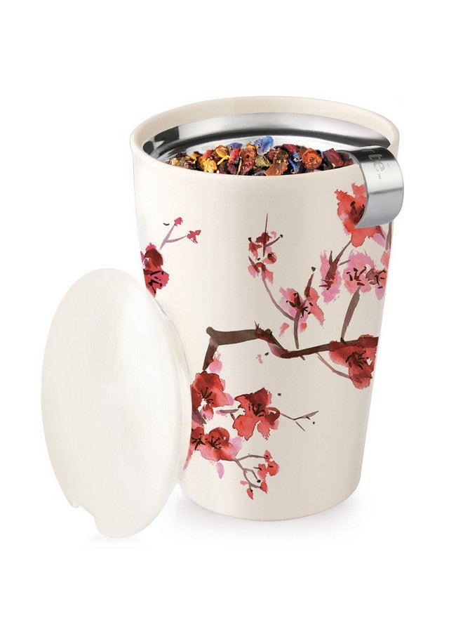 Tea Forte Tea Forté KATI Single Cup Loose Leaf Tea Brewing System, Insulated Ceramic Cup with Improved Tea Infuser and Lid, Cherry Blossoms  - Image 3