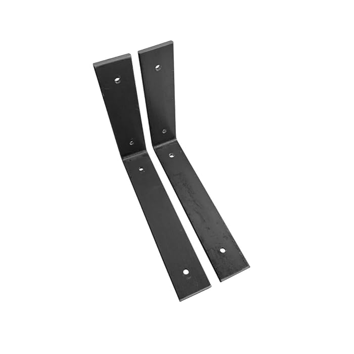 Ventuos Iron Angle Shelf Brackets 8inch Length x 6inch Height Set of 2 Industrial Modern Shelving - Image 1