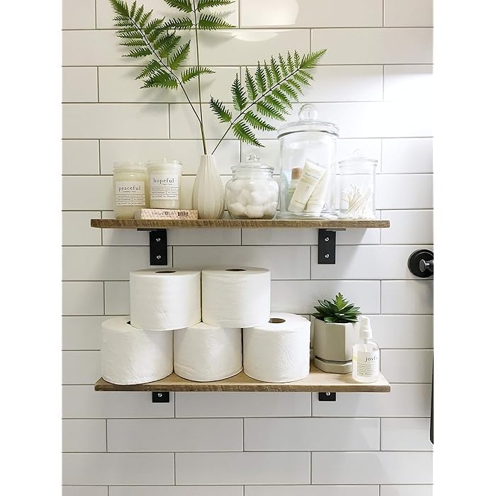 Ventuos Iron Angle Shelf Brackets 8inch Length x 6inch Height Set of 2 Industrial Modern Shelving - Image 3