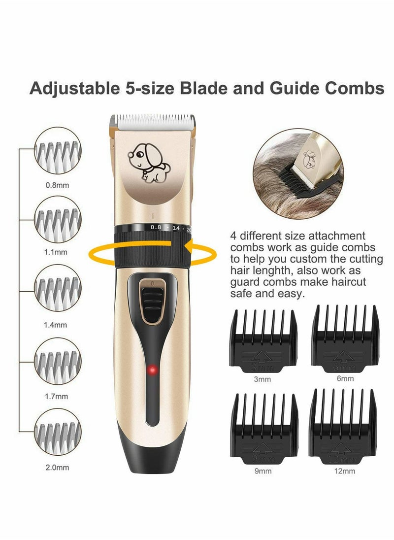 Captaintech Rechargeable Cordless Dog Grooming Clippers Kit with Low Noise and Efficient Hair Trimming Set  - Image 3