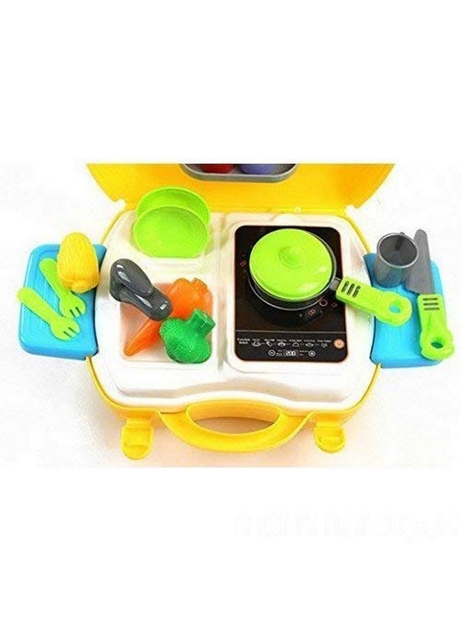 LUCID...We Build Relations LUCID...We Build Relations Kitchen Cooking Set for Kid Chef - 26 Piece Suitcase for Girls (2+ Year), Little Miniature Utensils Playset, Non-Toxic Plastic Toy Gift Briefcase Game  - Image 3