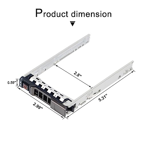 Heretom 10PCS,2.5" Hard Drive Tray Caddy for Dell PowerEdge Server - T440 T640 R330 R430 T430 R630 T630 R730 R730XD R830 R930 for G176J and 0G176J - Image 2