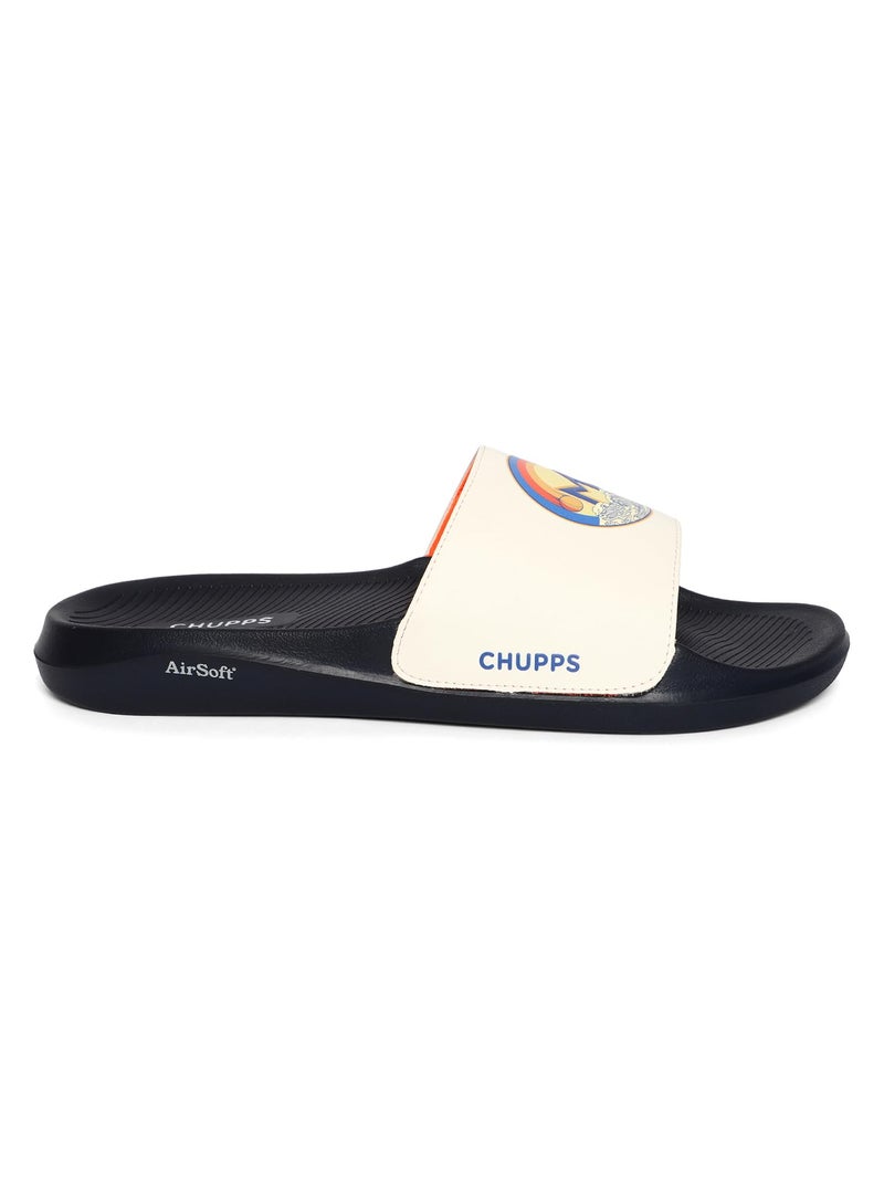 CHUPPS X Mi Surge White & Navy Drift Orthopedic Slippers | Soft Footpharma Footbed | Breathable Ventilation Holes | Lightweight Flip Flops | Anti-Skid Chappals for Everyday For Mens - Image 4