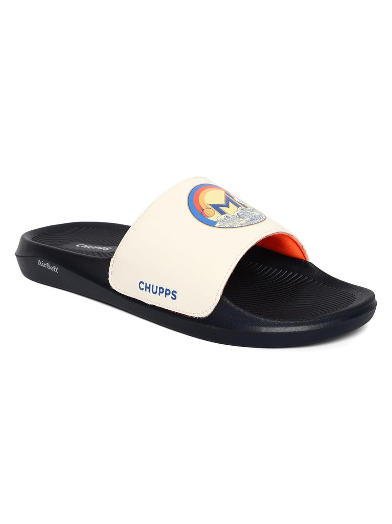 CHUPPS X Mi Surge White & Navy Drift Orthopedic Slippers | Soft Footpharma Footbed | Breathable Ventilation Holes | Lightweight Flip Flops | Anti-Skid Chappals for Everyday For Mens - Image 5