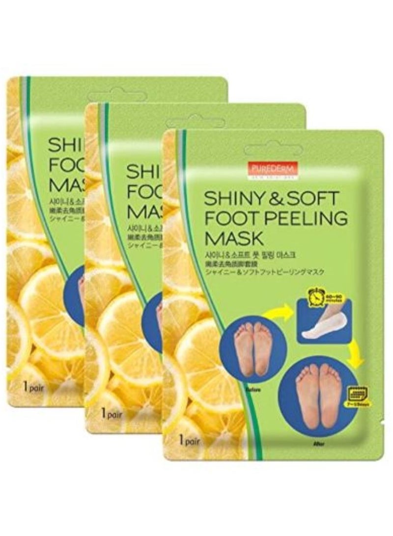 بيور ديرم قناع تقشير القدمين اللامع والناعم، عبوة من 3 قطع - Image 1