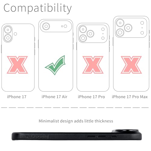 Dockem Genuine Leather Case for iPhone 17 Air Compatible with MagSafe with Capacitive Camera Control Button MSGL Black - Image 3