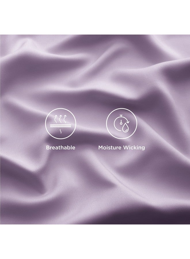 Bedsure Bedsure King Size Sheet Set, Cooling Sheets King, Rayon Derived from Bamboo, Deep Pocket Up to 16", Breathable & Soft Bed Sheets, Hotel Luxury Silky Bedding Sheets & Pillowcases, Lilac  - Image 4